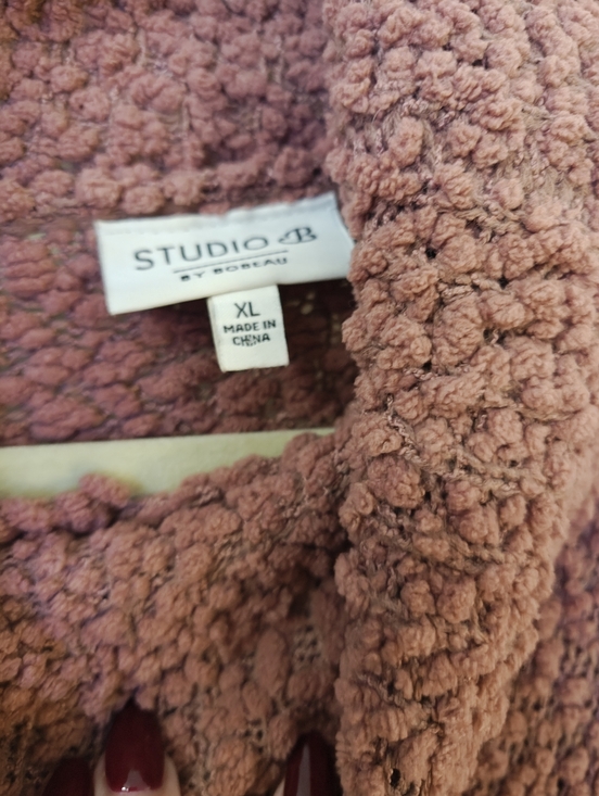 Studio Dusty Mauve Popcorn Cowl Turtleneck Sweater - Picture 3 of 3